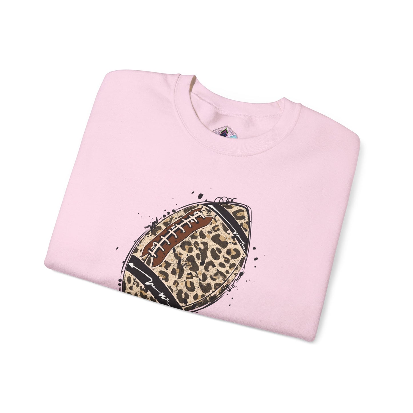 Leopard Football without Designs on Sleeves Unisex Crewneck Sweatshirt | Cozy Sports Apparel, Fall Fashion, Game Day Outfit, Gift for Sports Fans, Sweatshirt for
