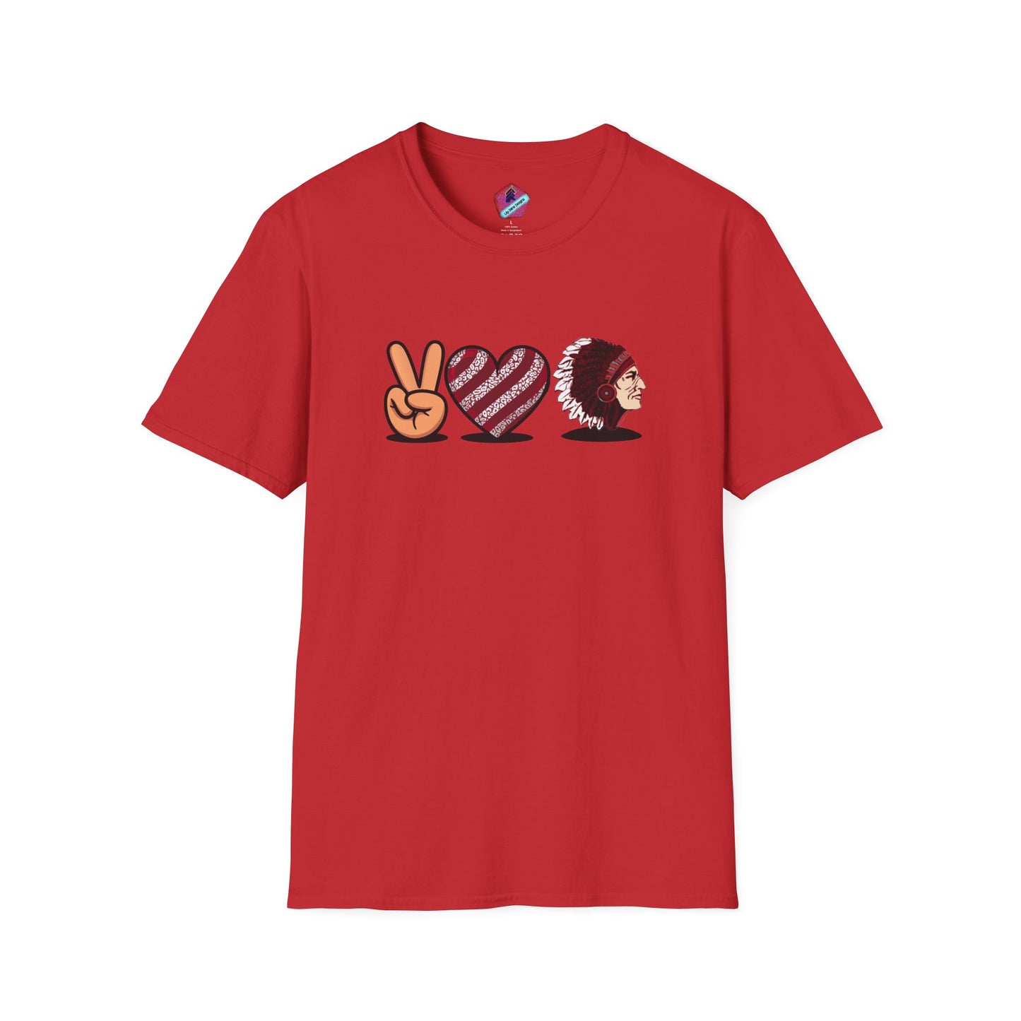 Unisex T-Shirt Peace Love Pocola Indians