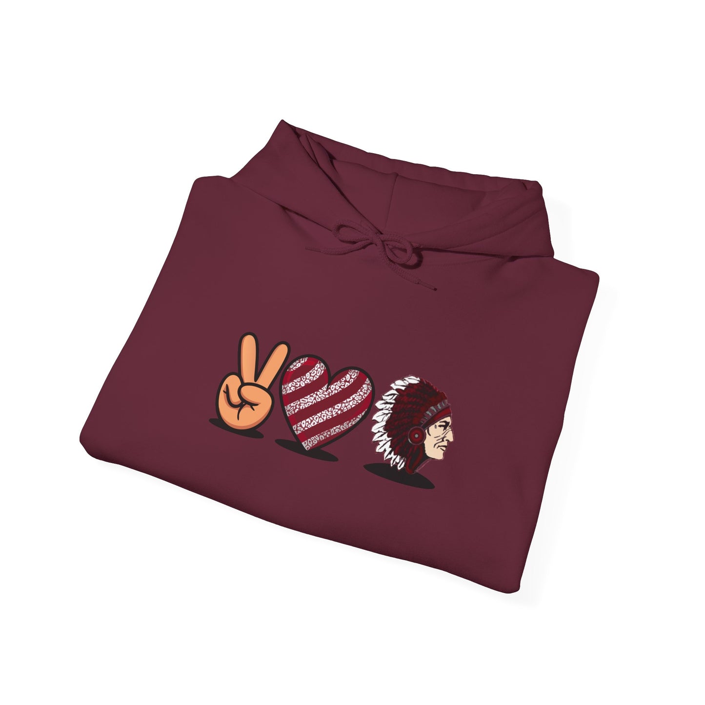 Peace & Love Hoodie: Unisex Heavy Blend Sweatshirt | Cozy Streetwear, Casual Fashion, Gift for Friends, Ideal for Any Occasion