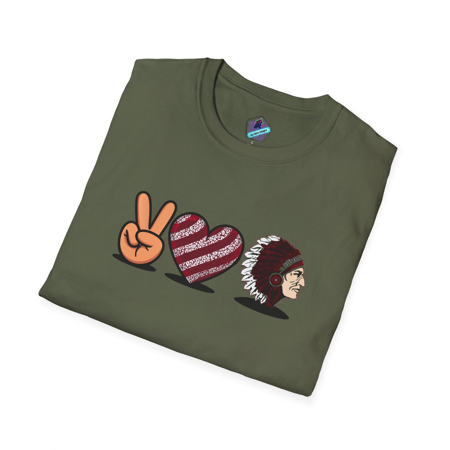 Unisex T-Shirt Peace Love Pocola Indians