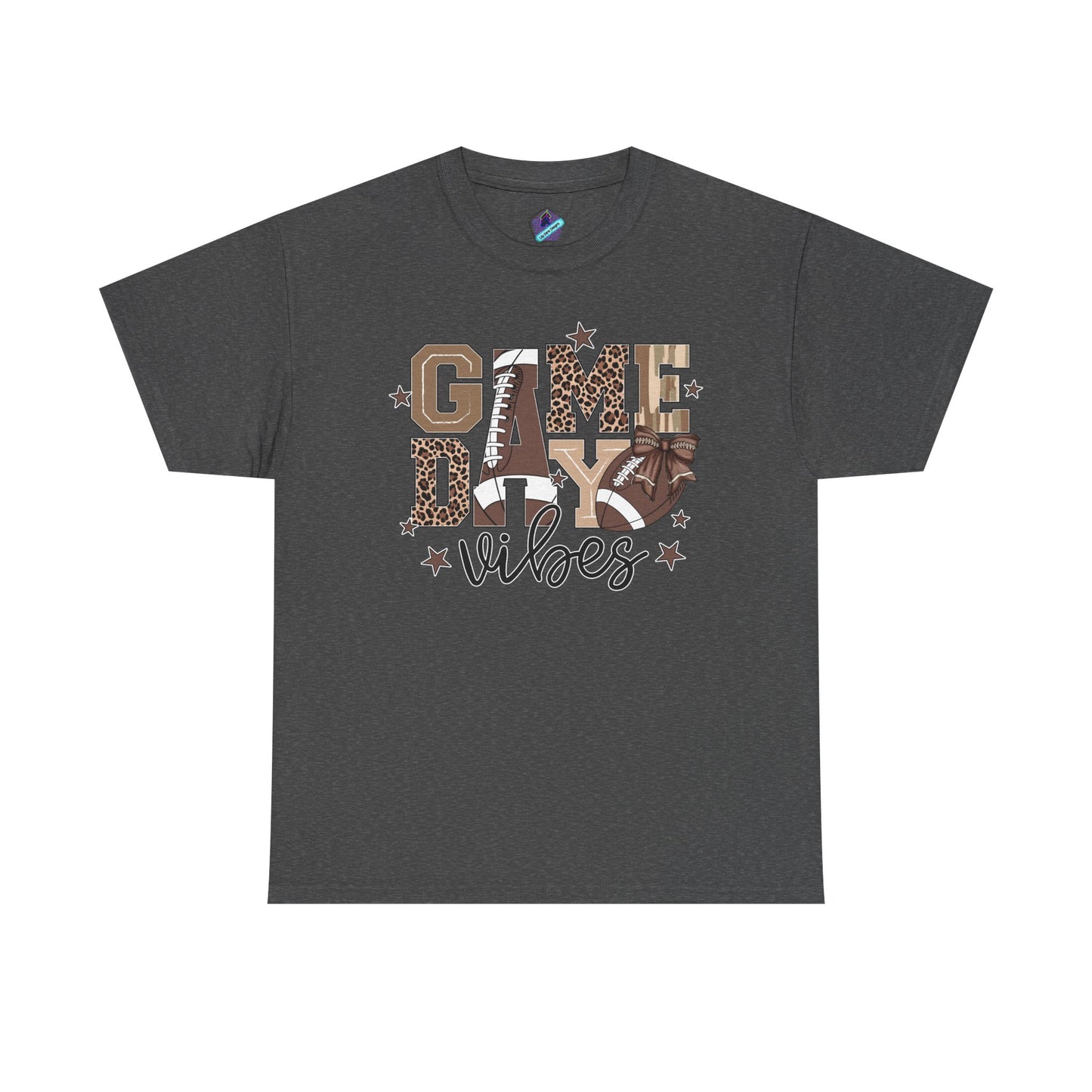 Game Day Vibes Unisex Heavy Cotton Tee, Sports Shirt, Team Spirit Apparel, Casual Wear, Great for Tailgating, Gift for Football Fans