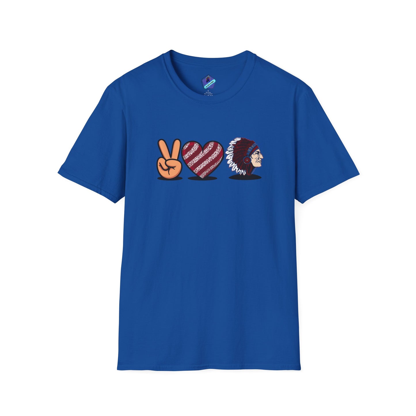 Unisex T-Shirt Peace Love Pocola Indians