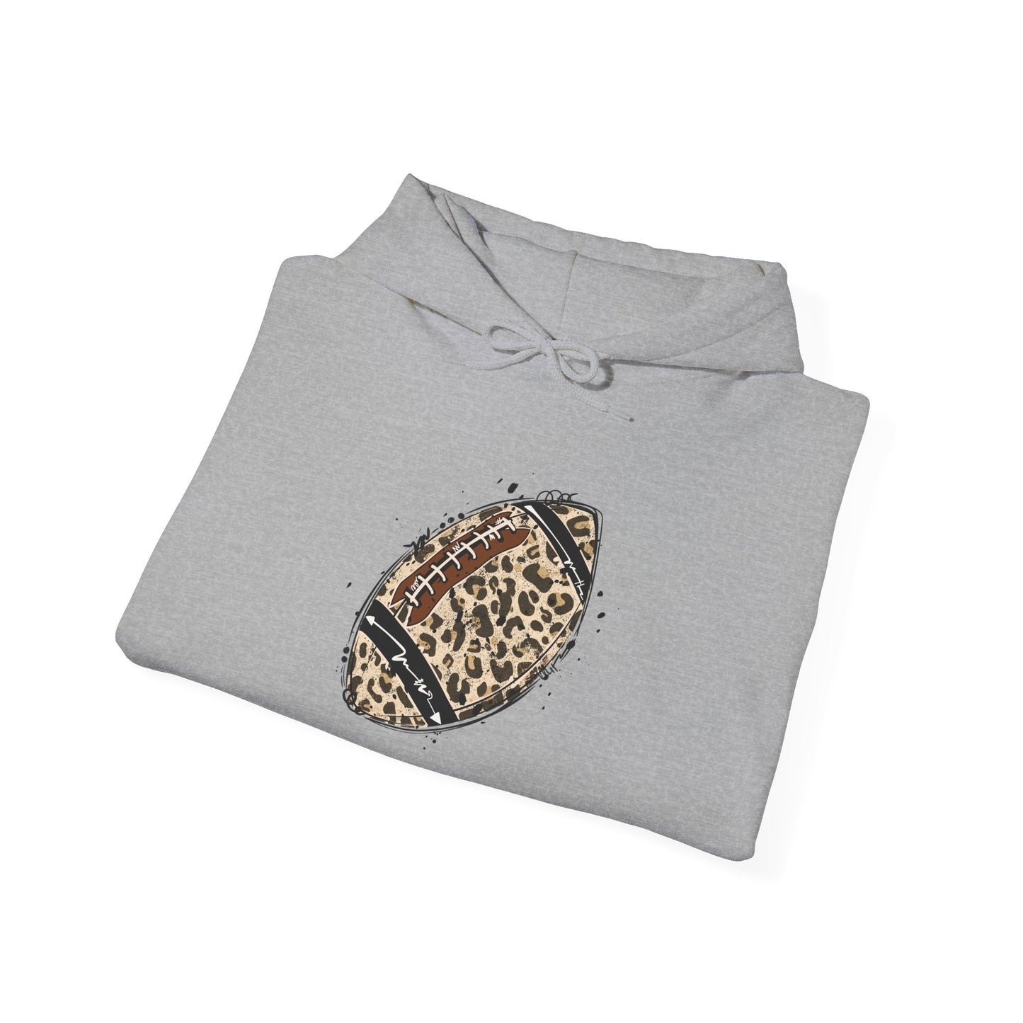 Leopard Print Football Hoodie, Cozy Sweatshirt for Game Days, Unisex Sportswear, Perfect Gift for Fans, Casual Wear, Football Season..