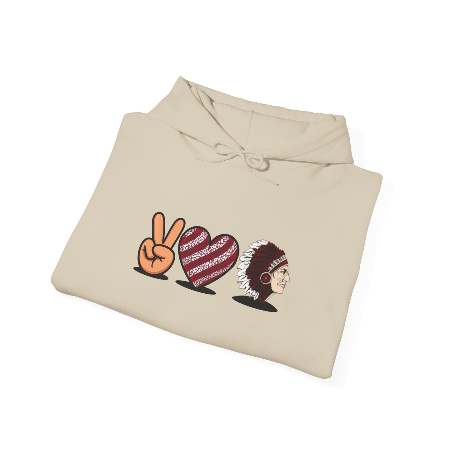 Peace & Love Hoodie: Unisex Heavy Blend Sweatshirt | Cozy Streetwear, Casual Fashion, Gift for Friends, Ideal for Any Occasion