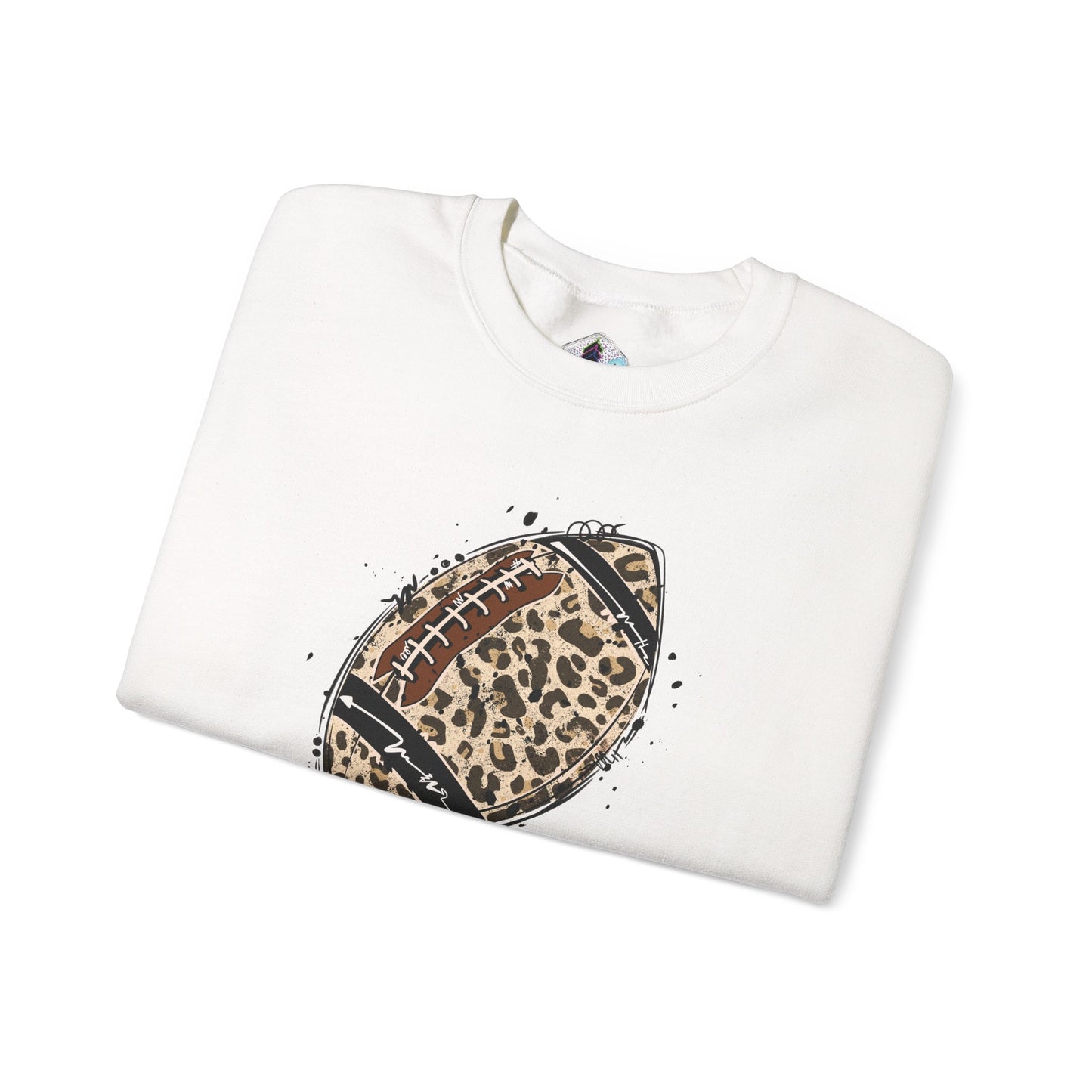 Leopard Football without Designs on Sleeves Unisex Crewneck Sweatshirt | Cozy Sports Apparel, Fall Fashion, Game Day Outfit, Gift for Sports Fans, Sweatshirt for