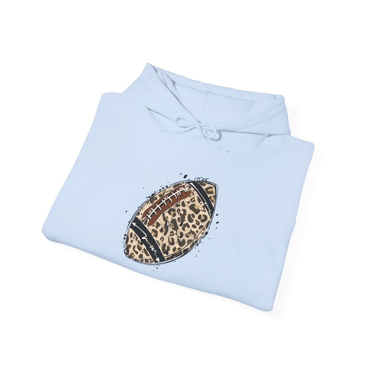 Leopard Print Football Hoodie, Cozy Sweatshirt for Game Days, Unisex Sportswear, Perfect Gift for Fans, Casual Wear, Football Season..