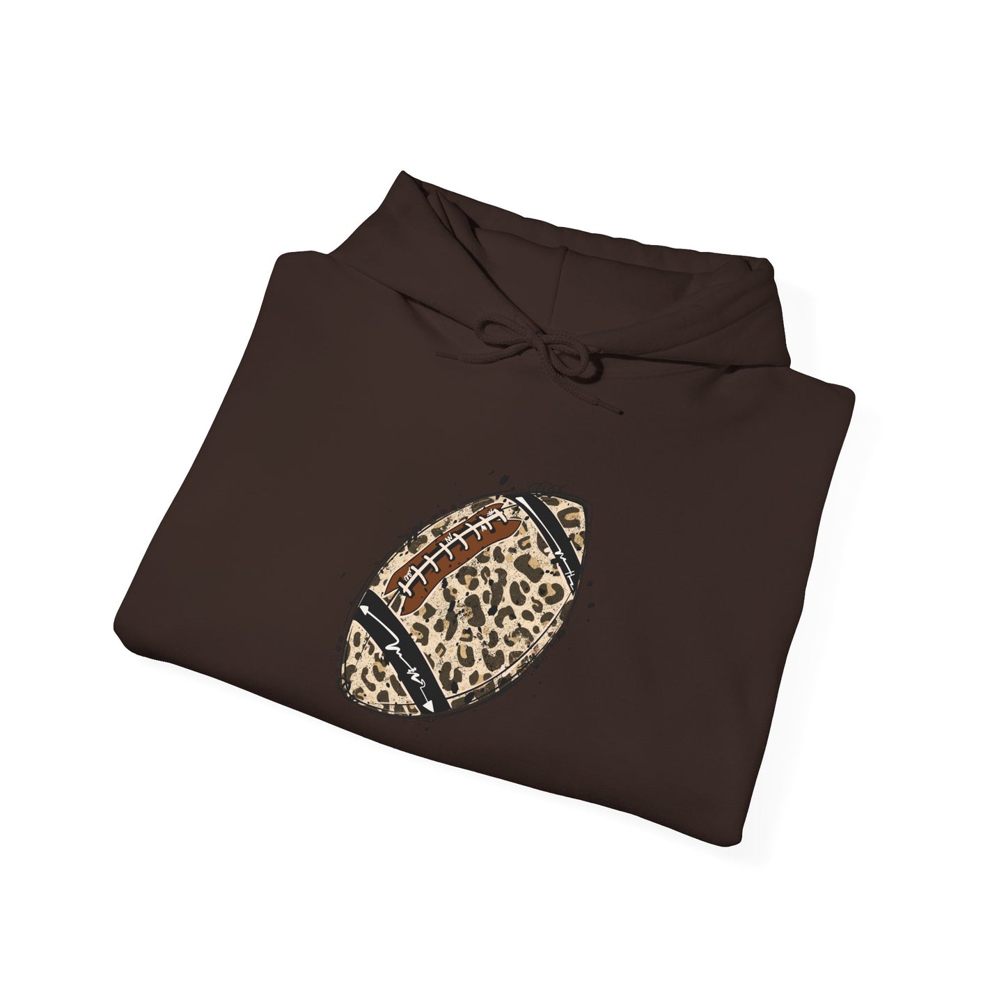 Leopard Print Football Hoodie, Cozy Sweatshirt for Game Days, Unisex Sportswear, Perfect Gift for Fans, Casual Wear, Football Season..