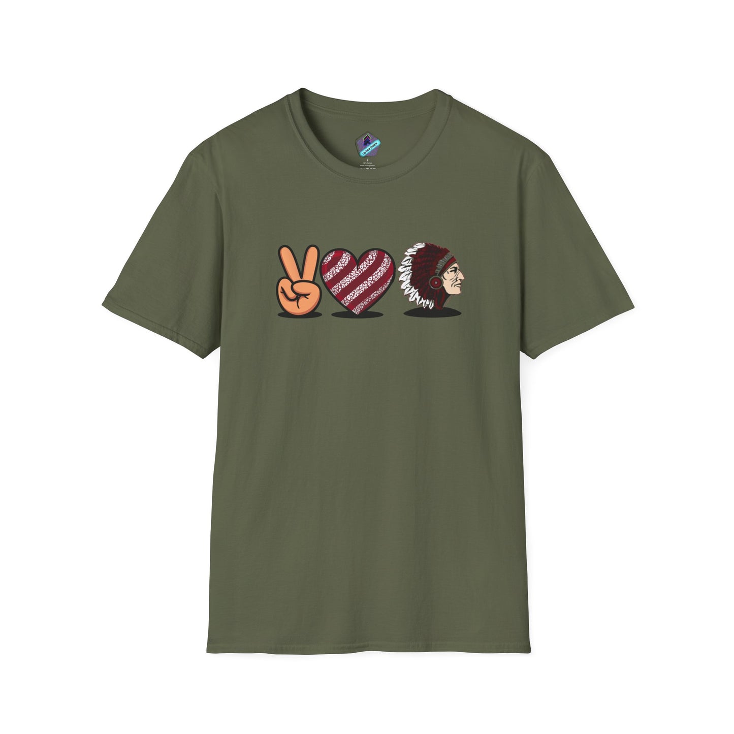 Unisex T-Shirt Peace Love Pocola Indians