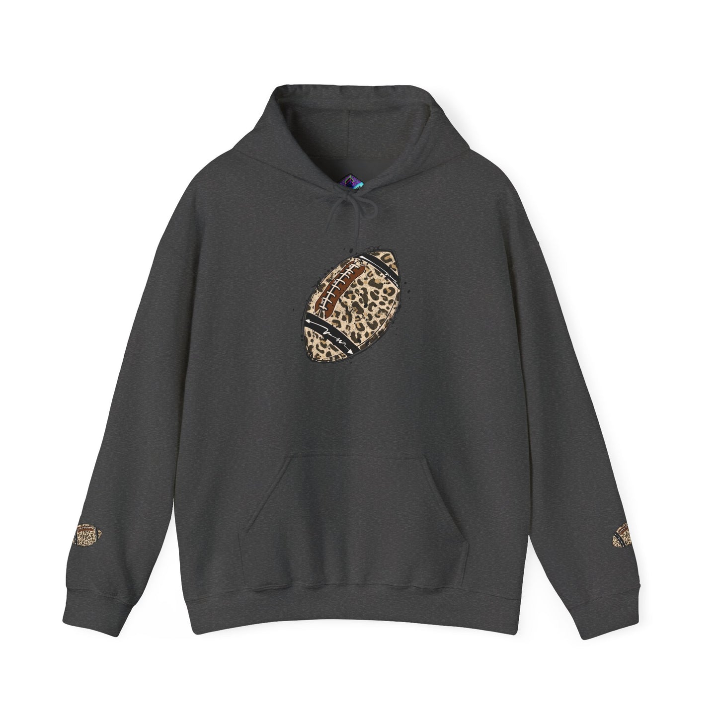 Leopard Print Football Hoodie, Cozy Sweatshirt for Game Days, Unisex Sportswear, Perfect Gift for Fans, Casual Wear, Football Season..