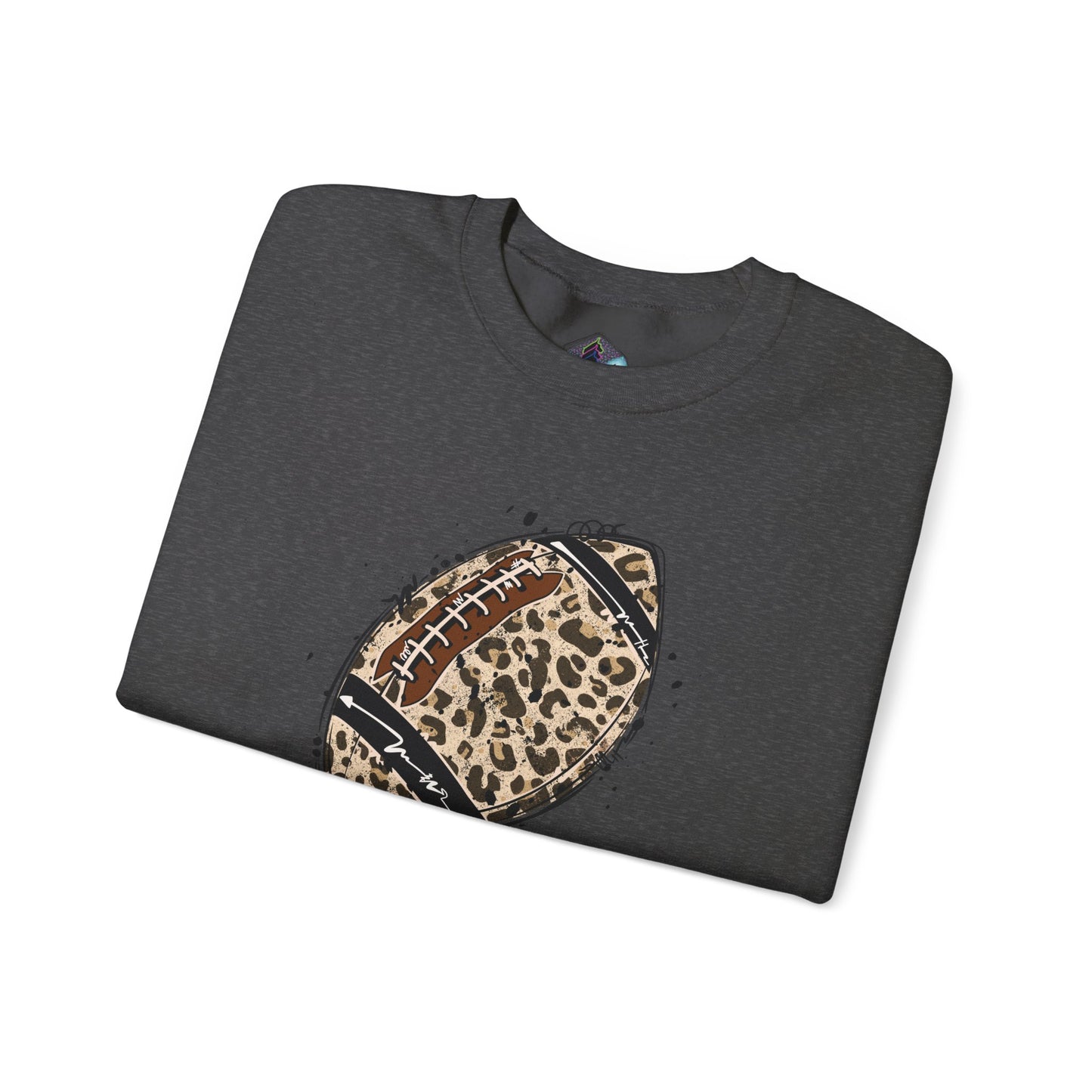 Leopard Football without Designs on Sleeves Unisex Crewneck Sweatshirt | Cozy Sports Apparel, Fall Fashion, Game Day Outfit, Gift for Sports Fans, Sweatshirt for