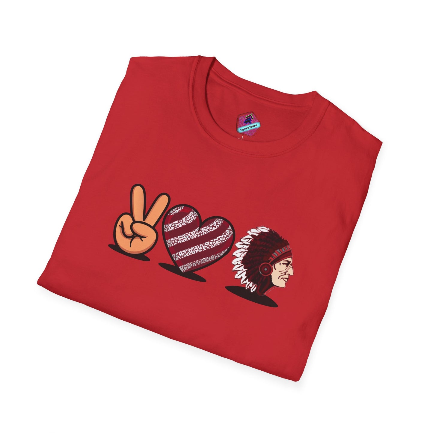 Unisex T-Shirt Peace Love Pocola Indians