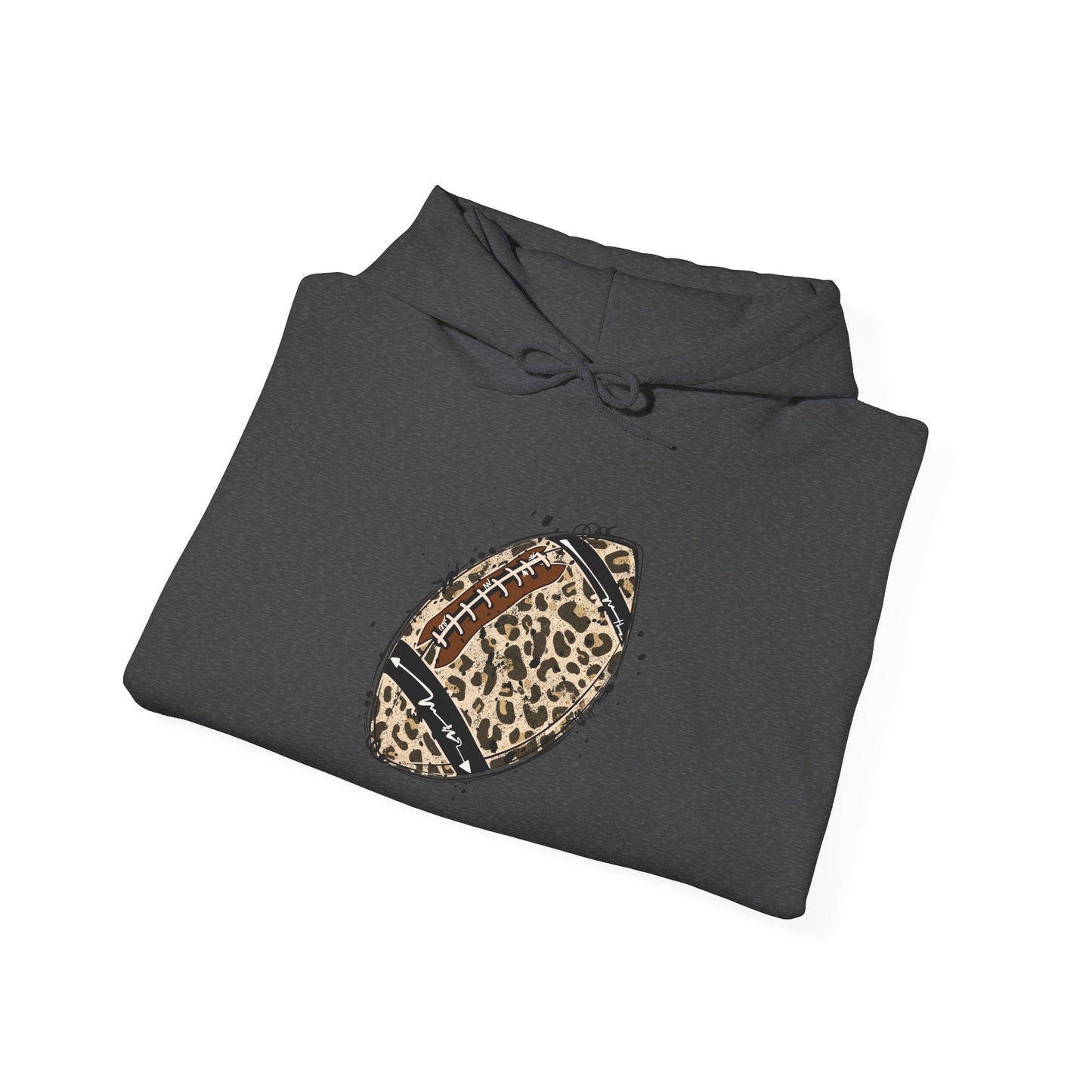 Leopard Print Football Hoodie, Cozy Sweatshirt for Game Days, Unisex Sportswear, Perfect Gift for Fans, Casual Wear, Football Season..