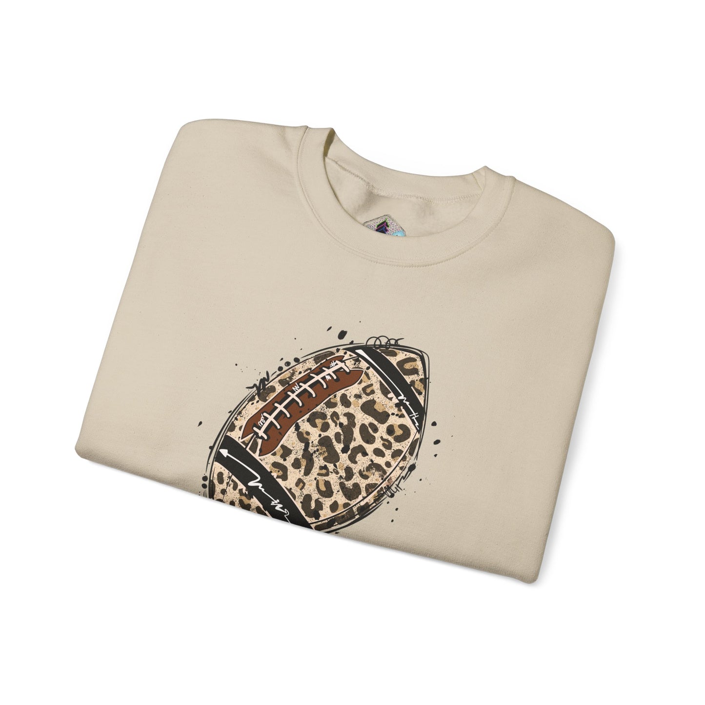 Leopard Football without Designs on Sleeves Unisex Crewneck Sweatshirt | Cozy Sports Apparel, Fall Fashion, Game Day Outfit, Gift for Sports Fans, Sweatshirt for