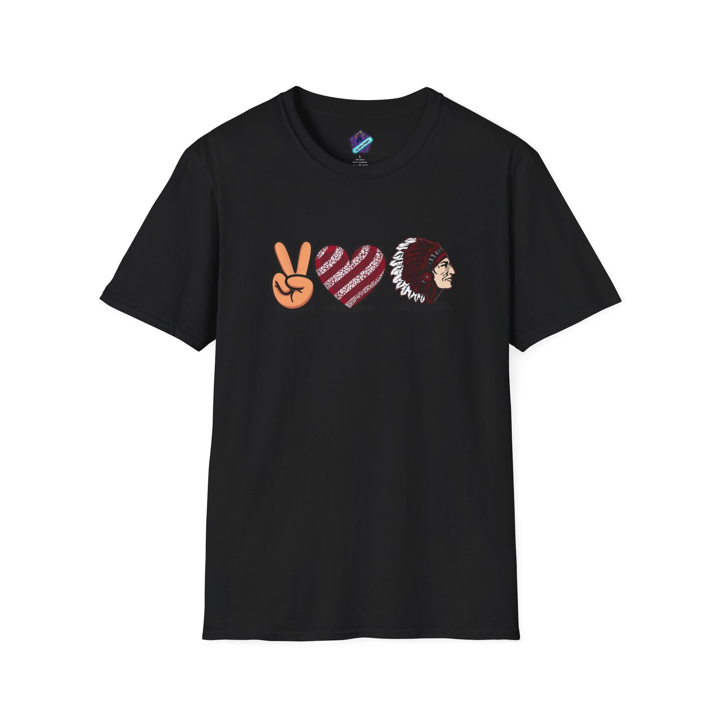 Unisex T-Shirt Peace Love Pocola Indians