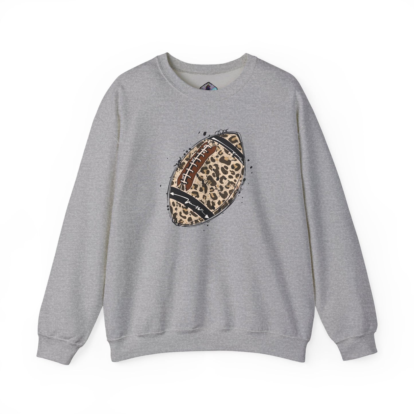 Leopard Football without Designs on Sleeves Unisex Crewneck Sweatshirt | Cozy Sports Apparel, Fall Fashion, Game Day Outfit, Gift for Sports Fans, Sweatshirt for