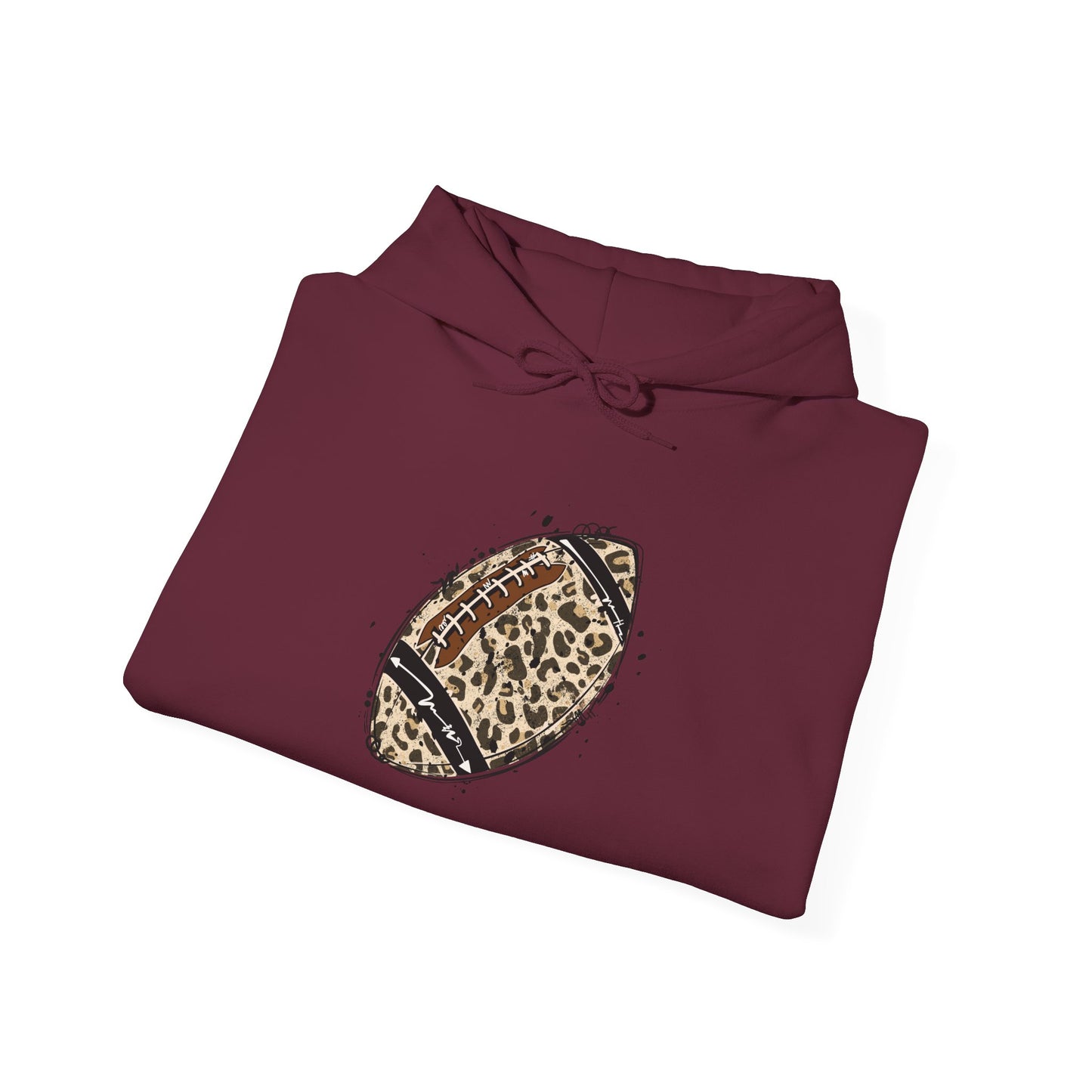 Leopard Print Football Hoodie, Cozy Sweatshirt for Game Days, Unisex Sportswear, Perfect Gift for Fans, Casual Wear, Football Season..