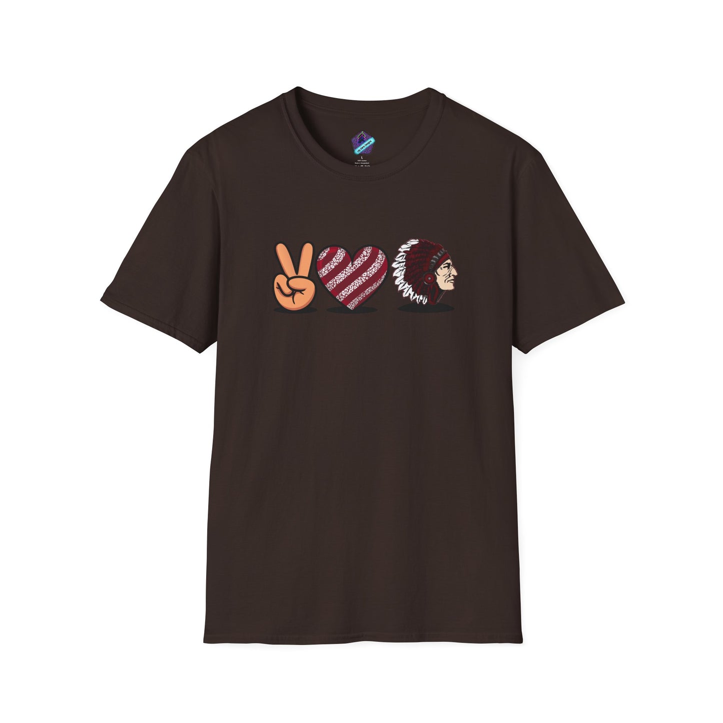 Unisex T-Shirt Peace Love Pocola Indians