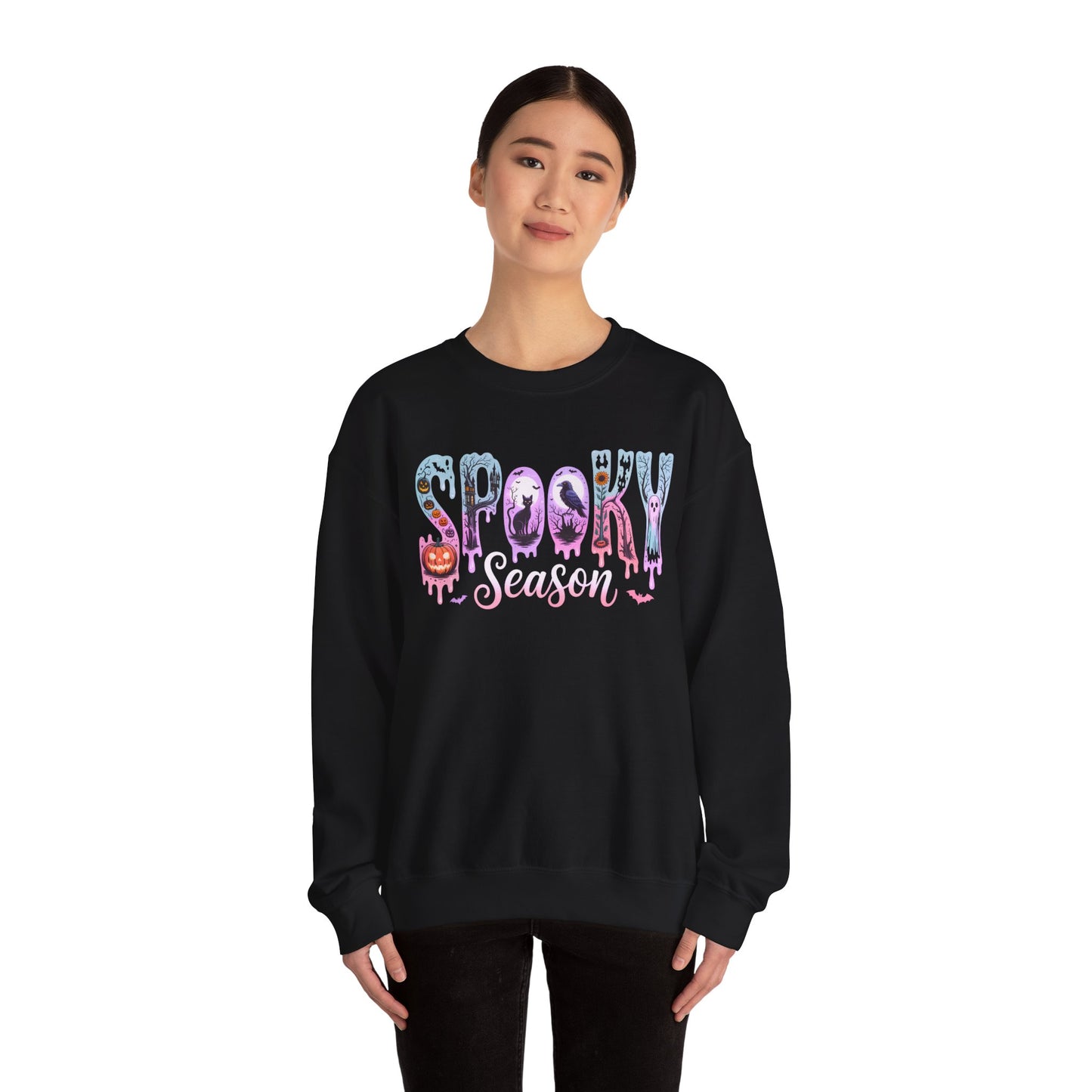 Spooky Season Crewneck Sweatshirt | Unisex Fall Fashion, Halloween Attire, Cozy Casual Wear, Gift for Halloween Lovers, Comfy Sweatshirt