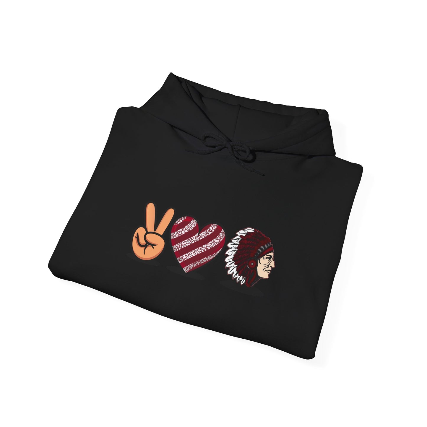 Peace & Love Hoodie: Unisex Heavy Blend Sweatshirt | Cozy Streetwear, Casual Fashion, Gift for Friends, Ideal for Any Occasion