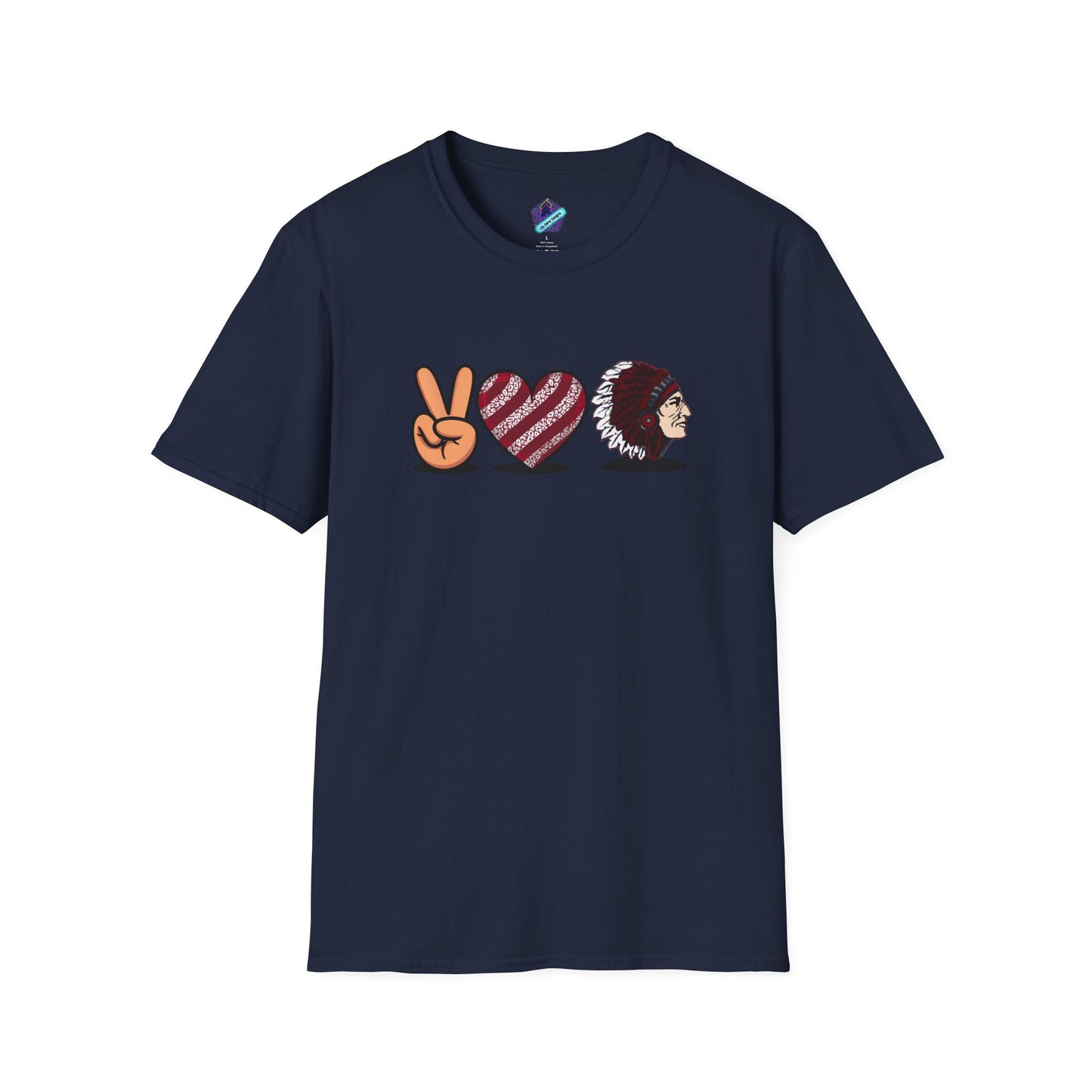 Unisex T-Shirt Peace Love Pocola Indians