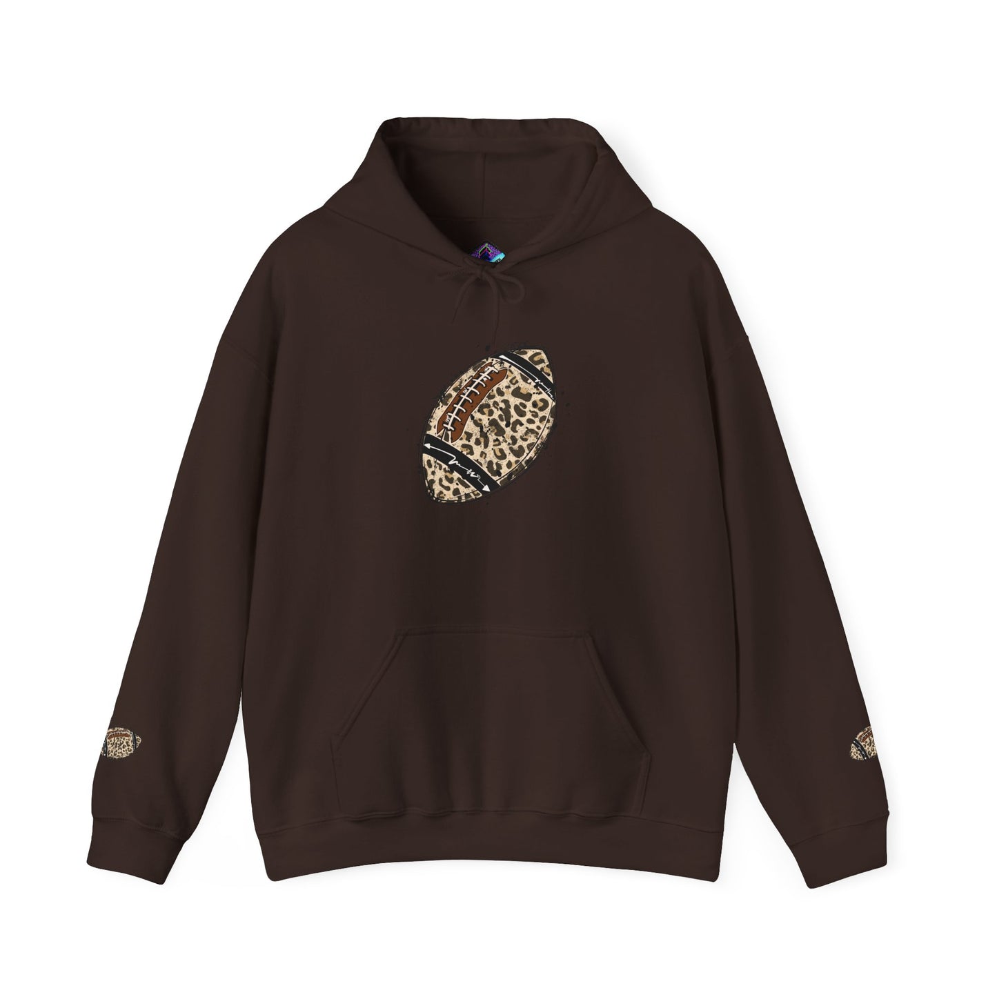 Leopard Print Football Hoodie, Cozy Sweatshirt for Game Days, Unisex Sportswear, Perfect Gift for Fans, Casual Wear, Football Season..