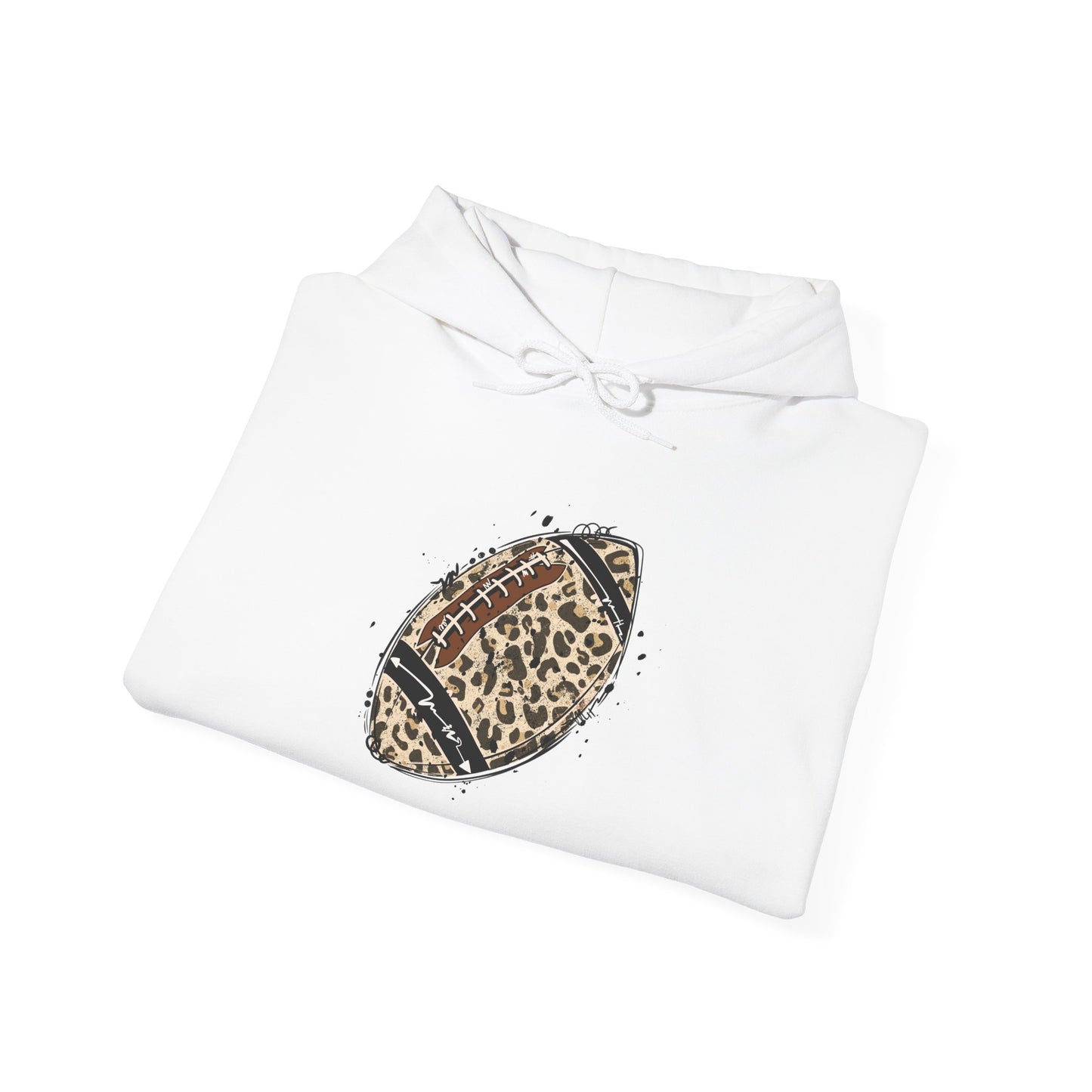 Leopard Print Football Hoodie, Cozy Sweatshirt for Game Days, Unisex Sportswear, Perfect Gift for Fans, Casual Wear, Football Season..