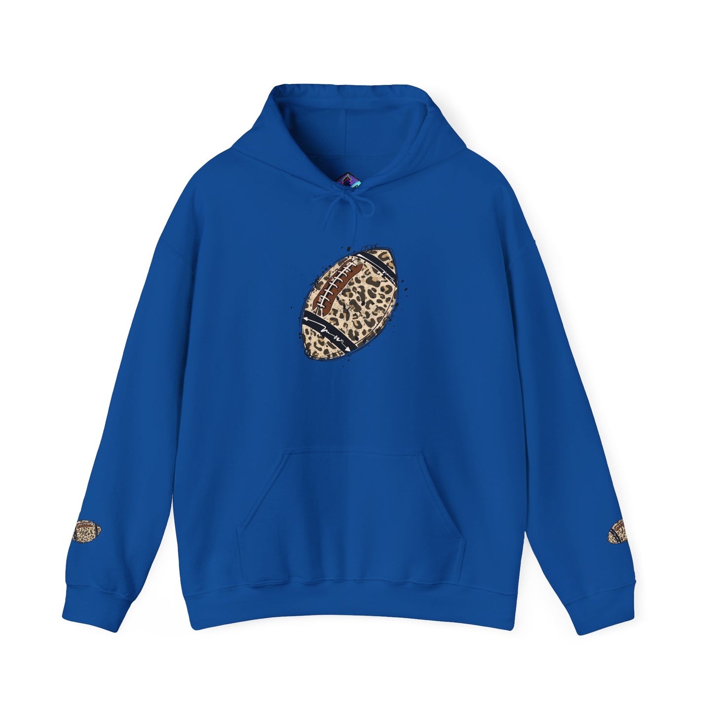 Leopard Print Football Hoodie, Cozy Sweatshirt for Game Days, Unisex Sportswear, Perfect Gift for Fans, Casual Wear, Football Season..