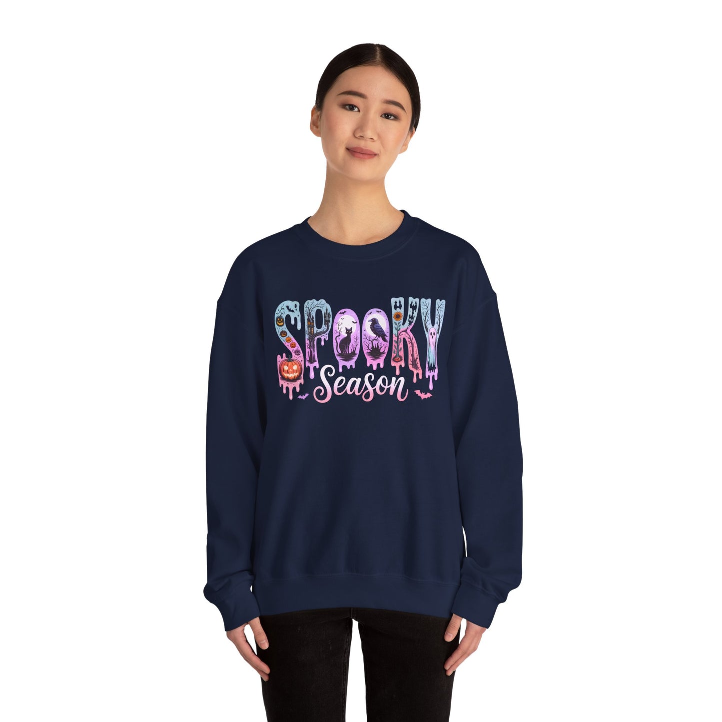 Spooky Season Crewneck Sweatshirt | Unisex Fall Fashion, Halloween Attire, Cozy Casual Wear, Gift for Halloween Lovers, Comfy Sweatshirt