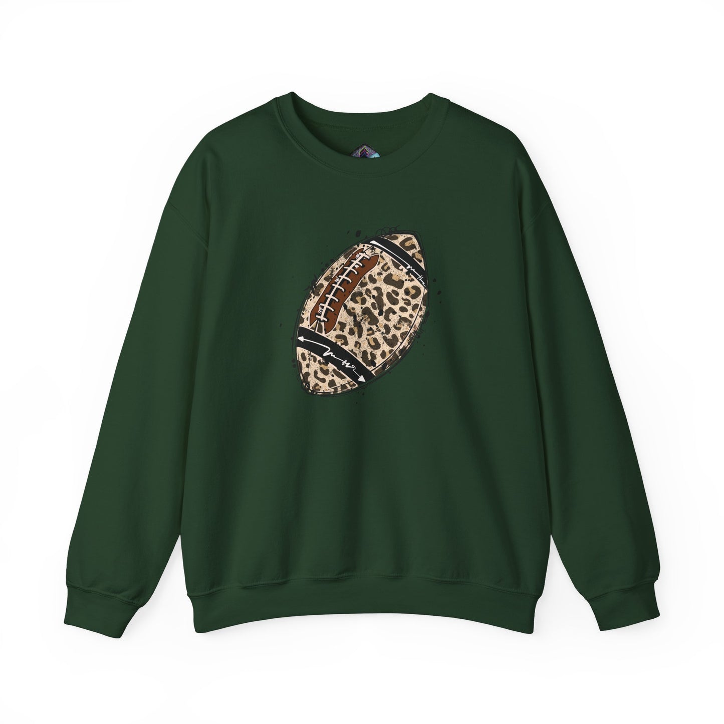 Leopard Football without Designs on Sleeves Unisex Crewneck Sweatshirt | Cozy Sports Apparel, Fall Fashion, Game Day Outfit, Gift for Sports Fans, Sweatshirt for