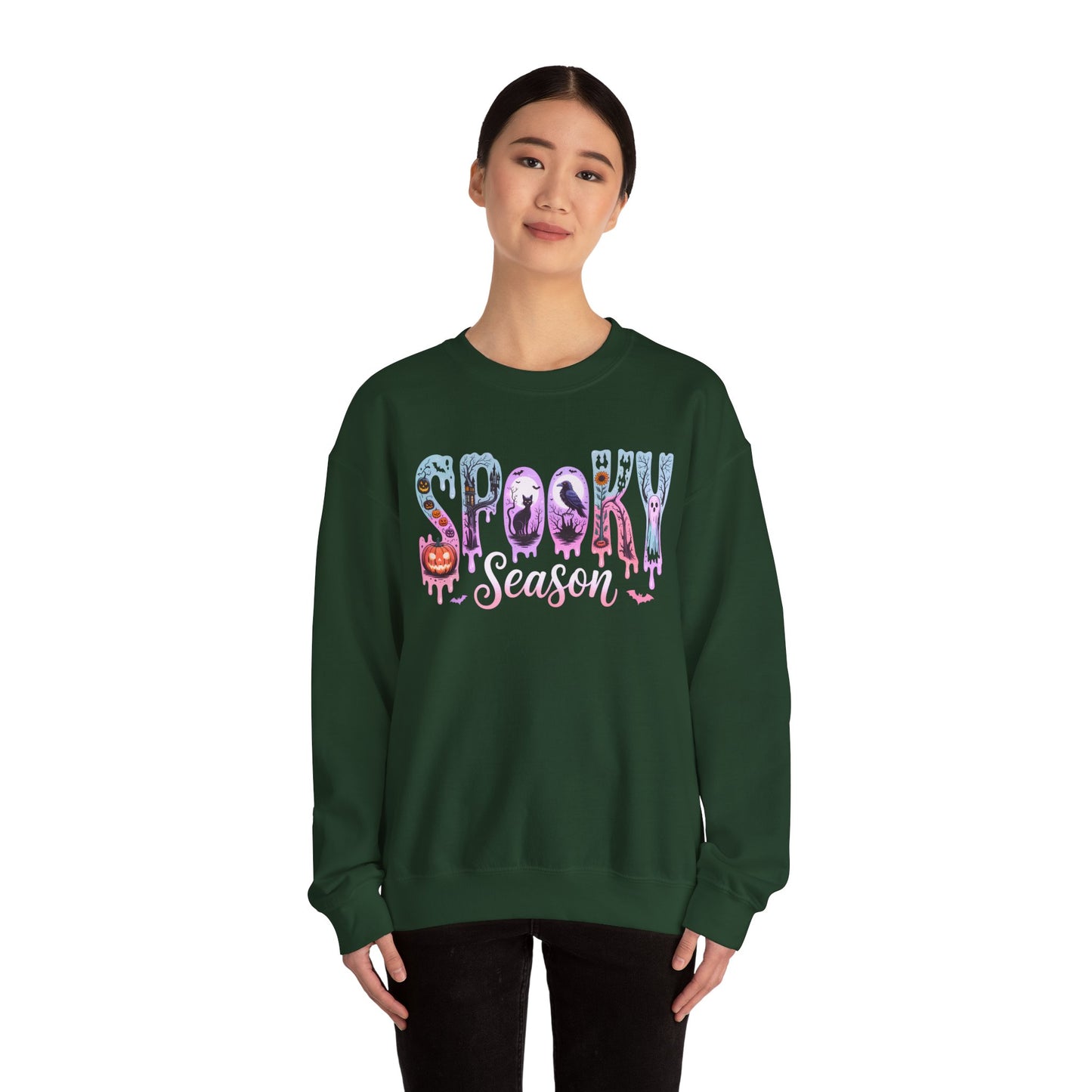 Spooky Season Crewneck Sweatshirt | Unisex Fall Fashion, Halloween Attire, Cozy Casual Wear, Gift for Halloween Lovers, Comfy Sweatshirt