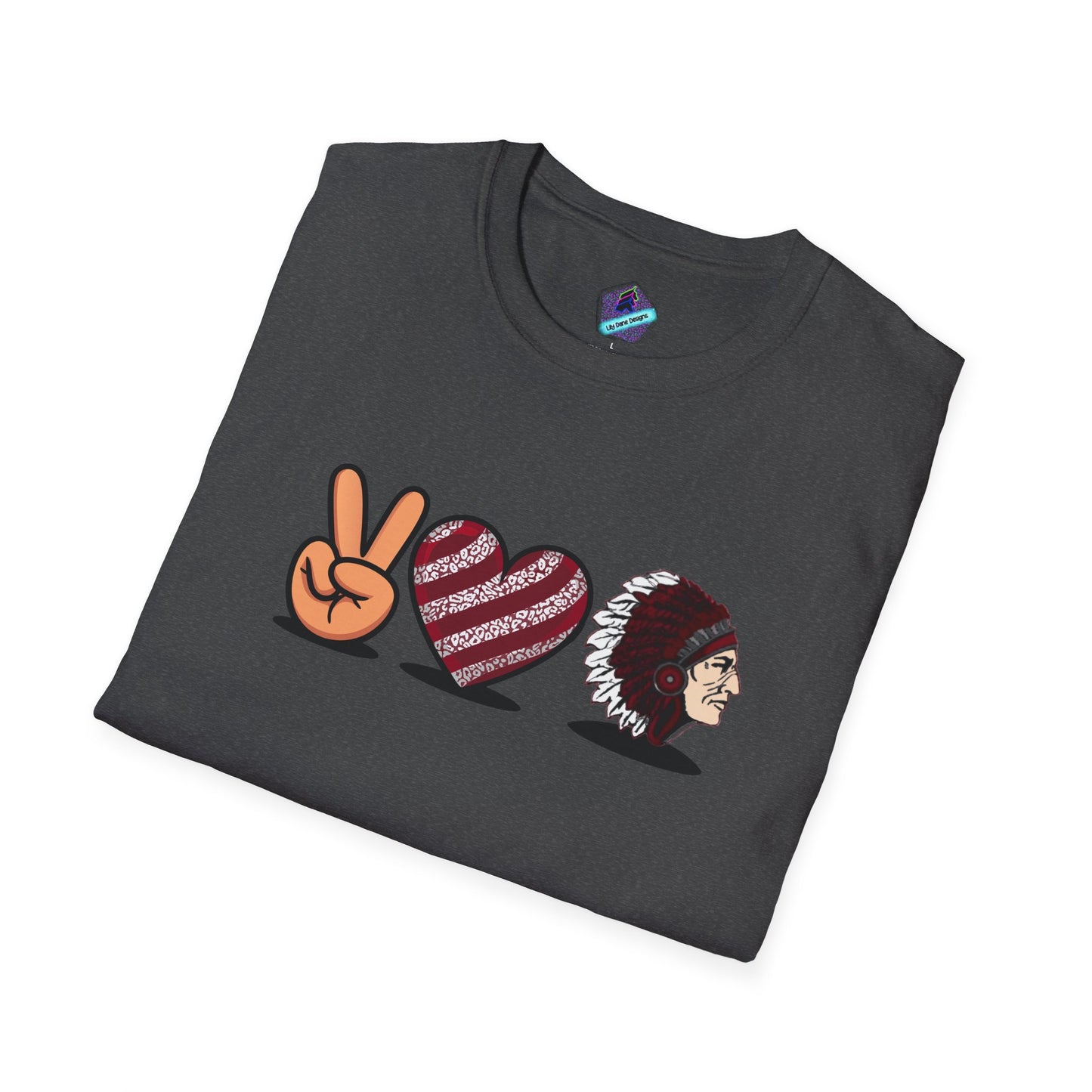 Unisex T-Shirt Peace Love Pocola Indians