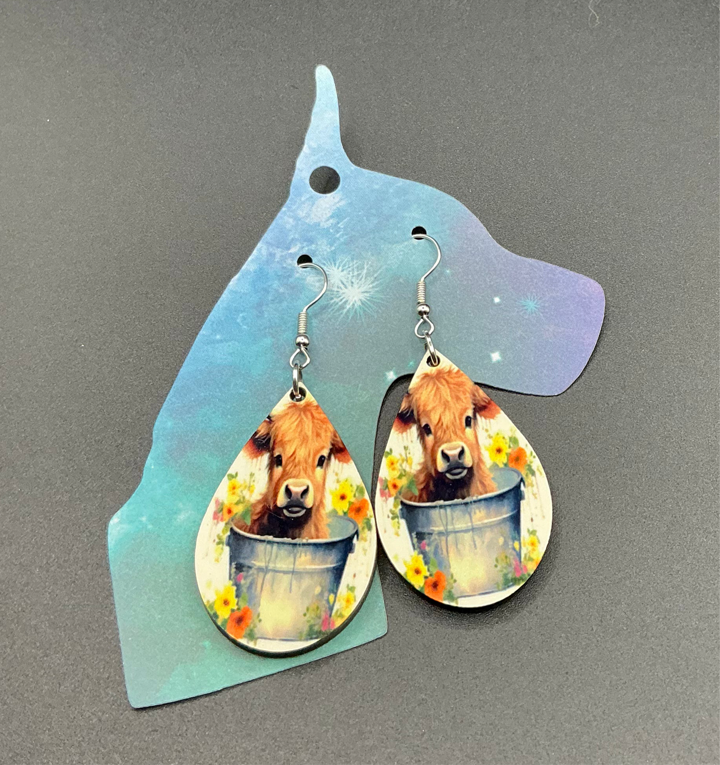 Teardrop Earring - Highland Cow