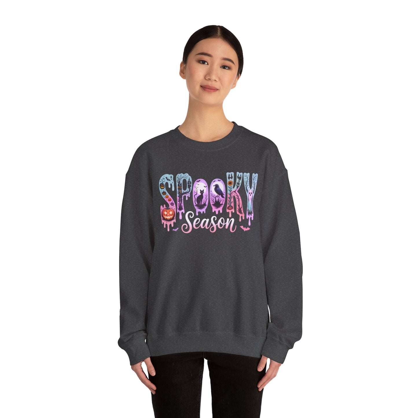 Spooky Season Crewneck Sweatshirt | Unisex Fall Fashion, Halloween Attire, Cozy Casual Wear, Gift for Halloween Lovers, Comfy Sweatshirt