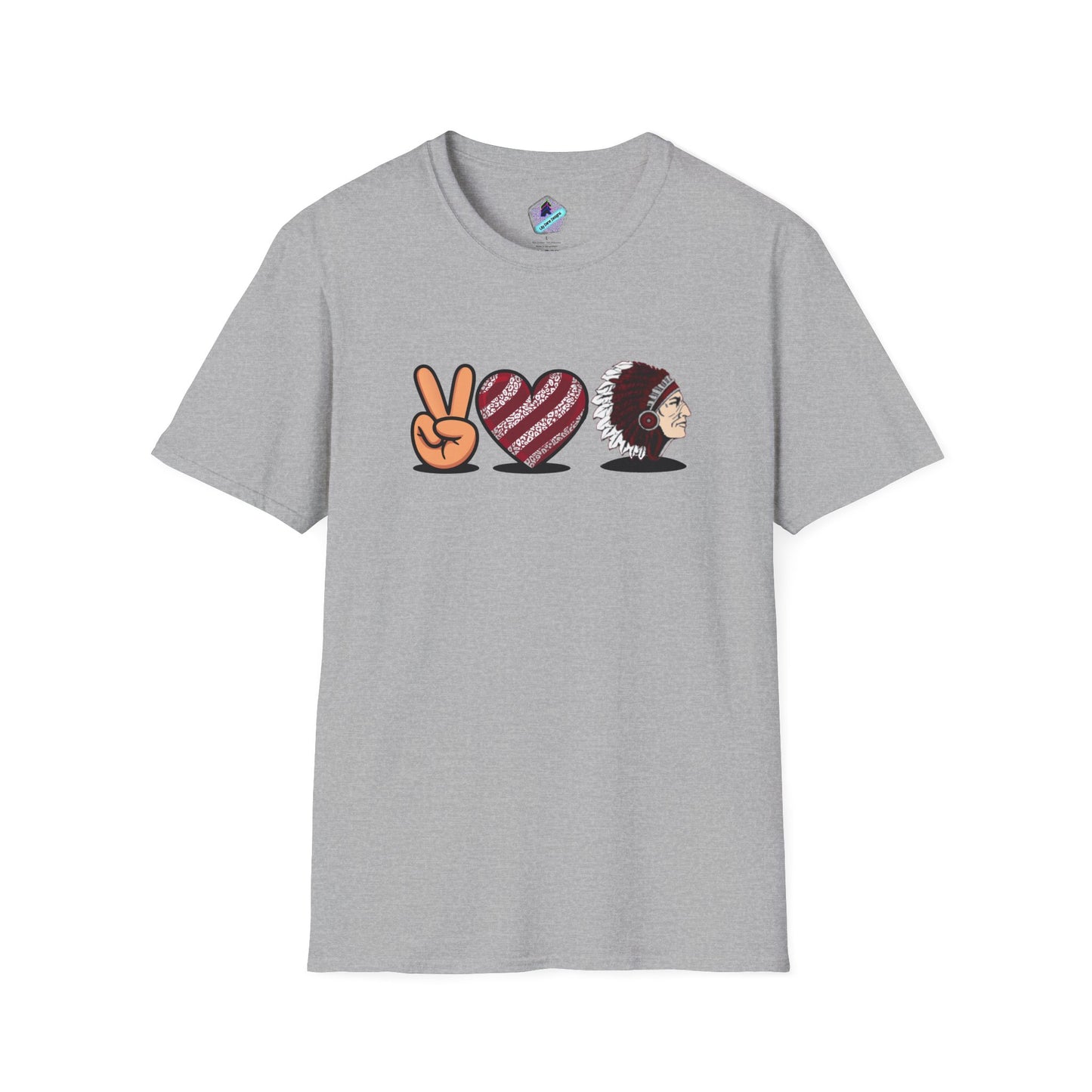 Unisex T-Shirt Peace Love Pocola Indians