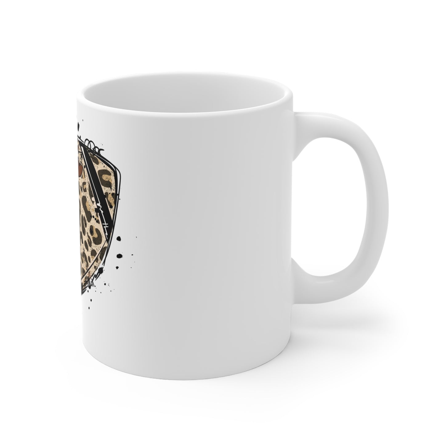 Leopard Print Football Mug for Sports Lovers, Gift for Him, Coffee Cup, Tea Mug, Funny Sports Decor, Personalized Gifting
