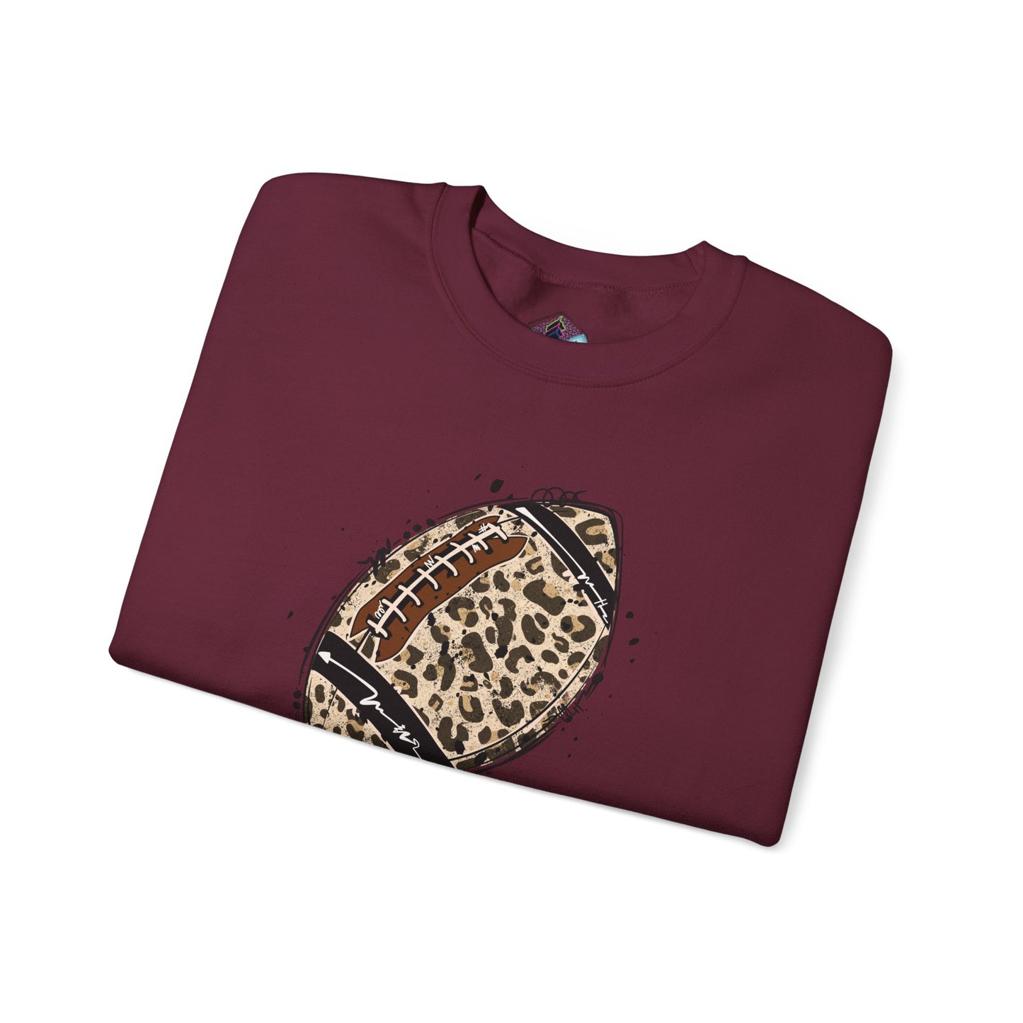 Leopard Football without Designs on Sleeves Unisex Crewneck Sweatshirt | Cozy Sports Apparel, Fall Fashion, Game Day Outfit, Gift for Sports Fans, Sweatshirt for