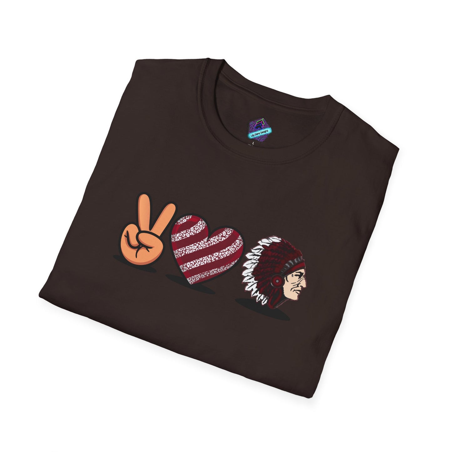 Unisex T-Shirt Peace Love Pocola Indians
