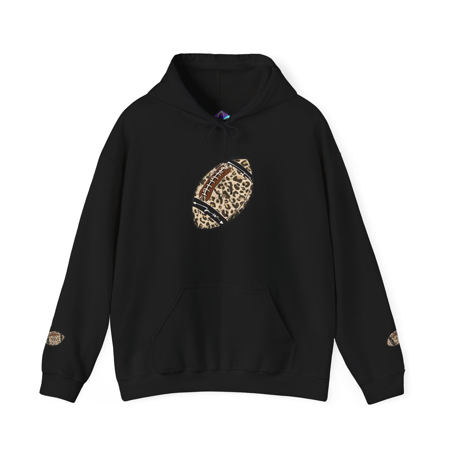 Leopard Print Football Hoodie, Cozy Sweatshirt for Game Days, Unisex Sportswear, Perfect Gift for Fans, Casual Wear, Football Season..
