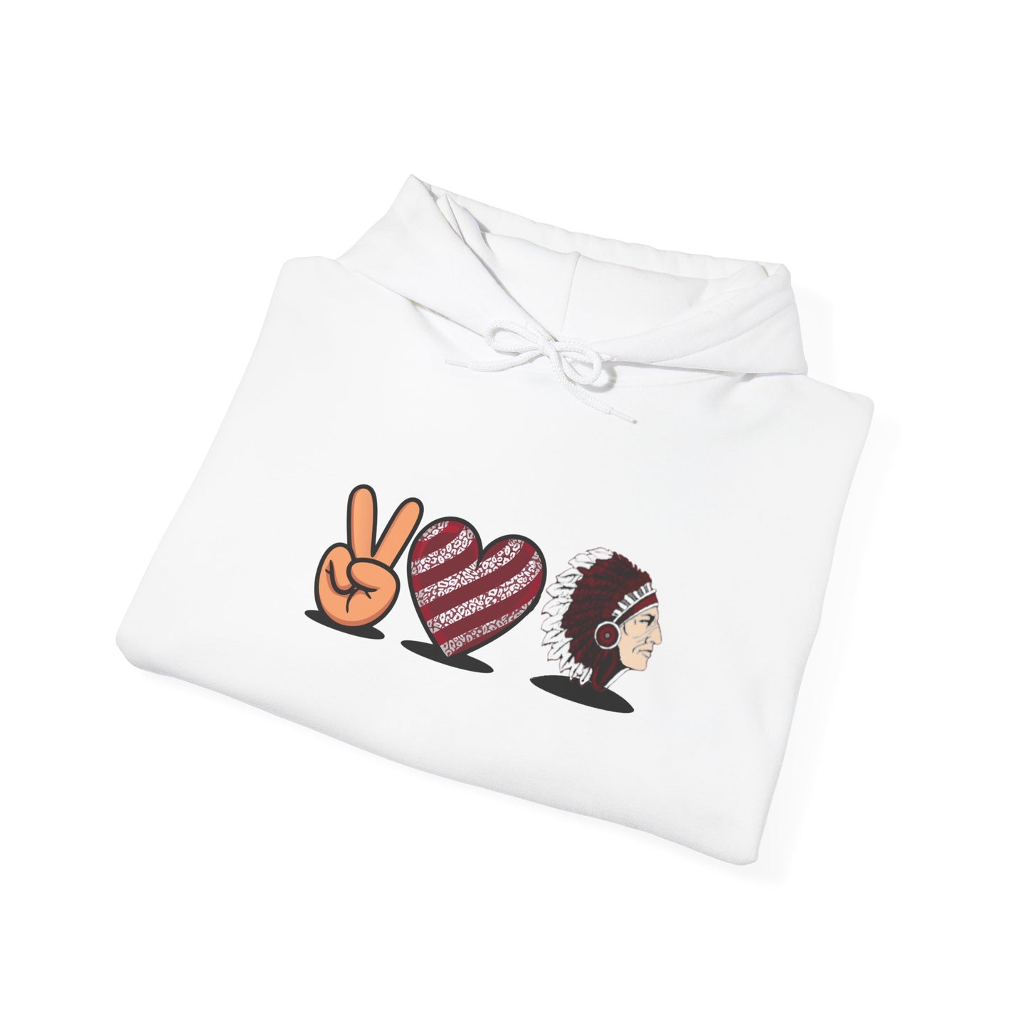 Peace & Love Hoodie: Unisex Heavy Blend Sweatshirt | Cozy Streetwear, Casual Fashion, Gift for Friends, Ideal for Any Occasion