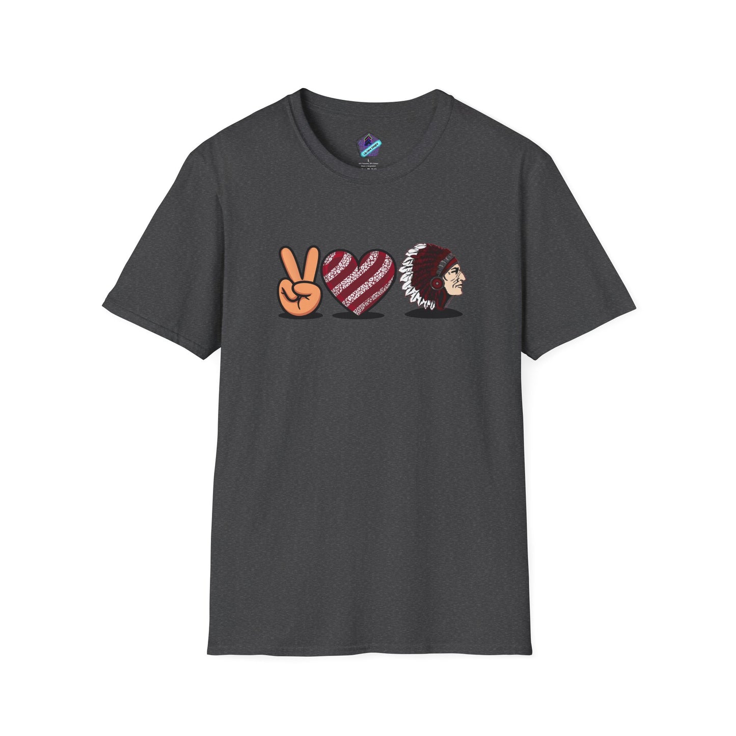 Unisex T-Shirt Peace Love Pocola Indians