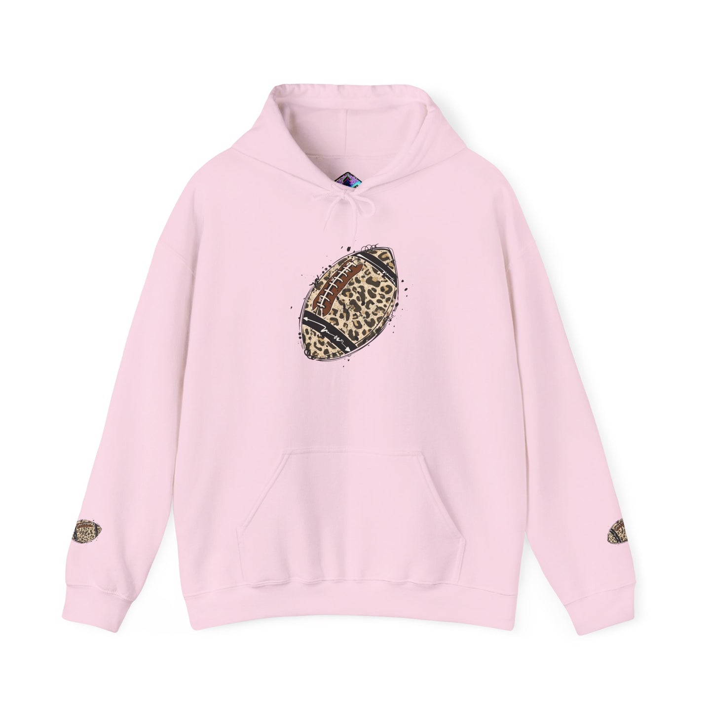 Leopard Print Football Hoodie, Cozy Sweatshirt for Game Days, Unisex Sportswear, Perfect Gift for Fans, Casual Wear, Football Season..
