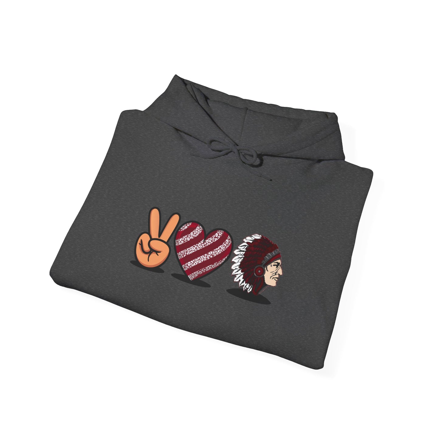 Peace & Love Hoodie: Unisex Heavy Blend Sweatshirt | Cozy Streetwear, Casual Fashion, Gift for Friends, Ideal for Any Occasion