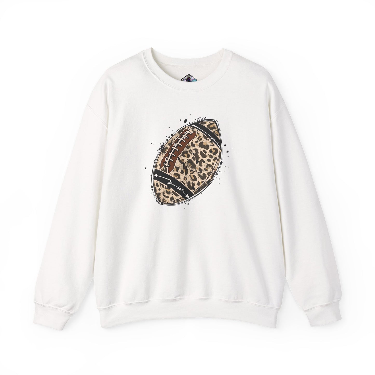 Leopard Football without Designs on Sleeves Unisex Crewneck Sweatshirt | Cozy Sports Apparel, Fall Fashion, Game Day Outfit, Gift for Sports Fans, Sweatshirt for