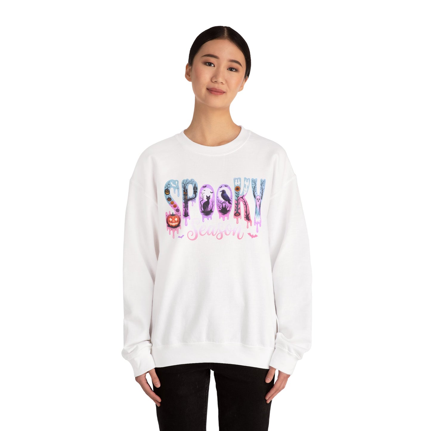 Spooky Season Crewneck Sweatshirt | Unisex Fall Fashion, Halloween Attire, Cozy Casual Wear, Gift for Halloween Lovers, Comfy Sweatshirt