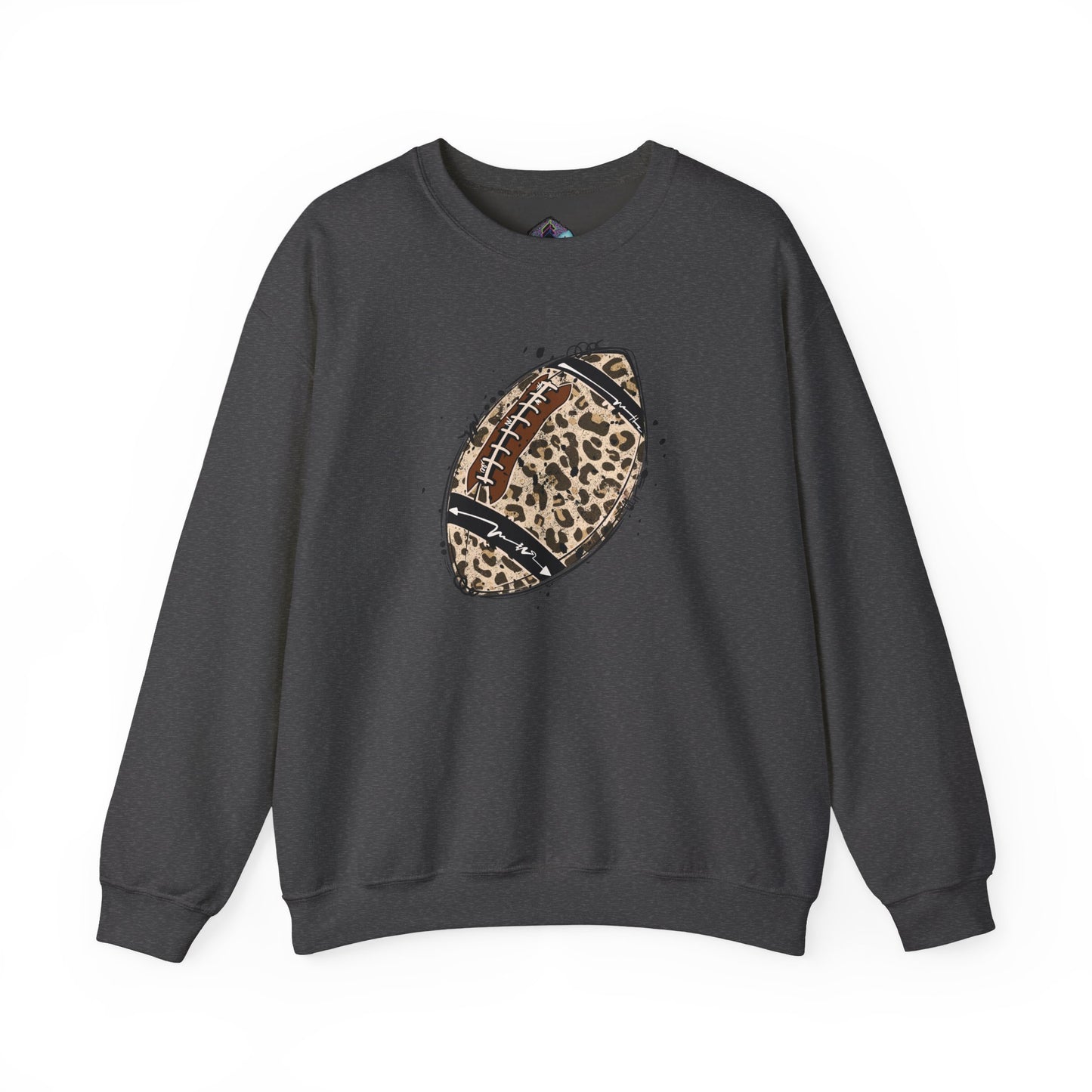 Leopard Football without Designs on Sleeves Unisex Crewneck Sweatshirt | Cozy Sports Apparel, Fall Fashion, Game Day Outfit, Gift for Sports Fans, Sweatshirt for