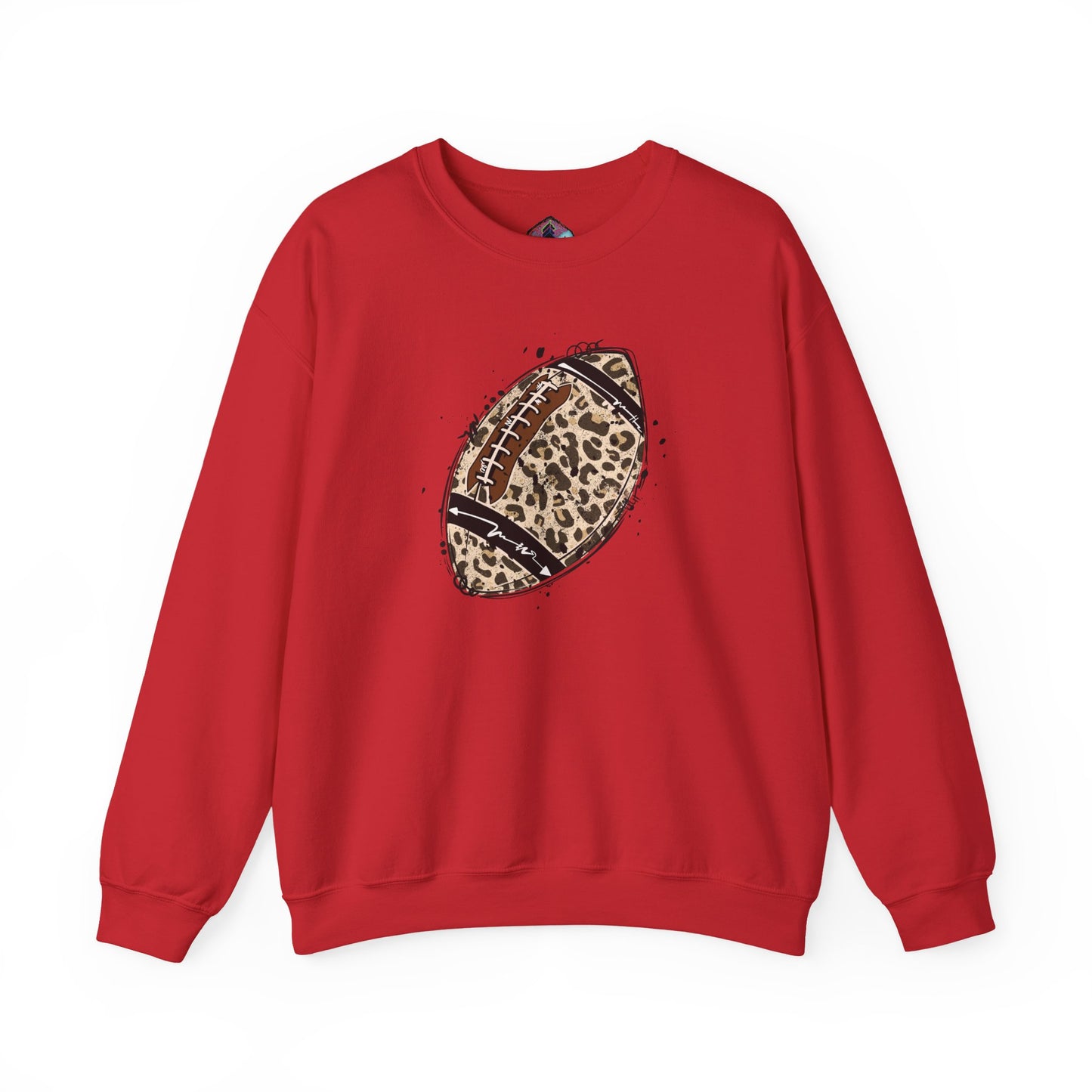 Leopard Football without Designs on Sleeves Unisex Crewneck Sweatshirt | Cozy Sports Apparel, Fall Fashion, Game Day Outfit, Gift for Sports Fans, Sweatshirt for