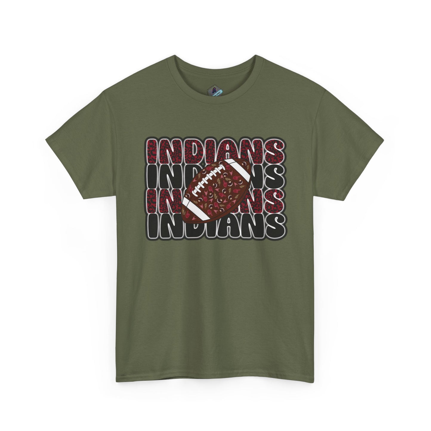 Sporty Unisex Heavy Cotton Tee with 'Indians' Design, Sports Fan Tee, Game Day Shirt, Casual Wear, Gift for Him/Her