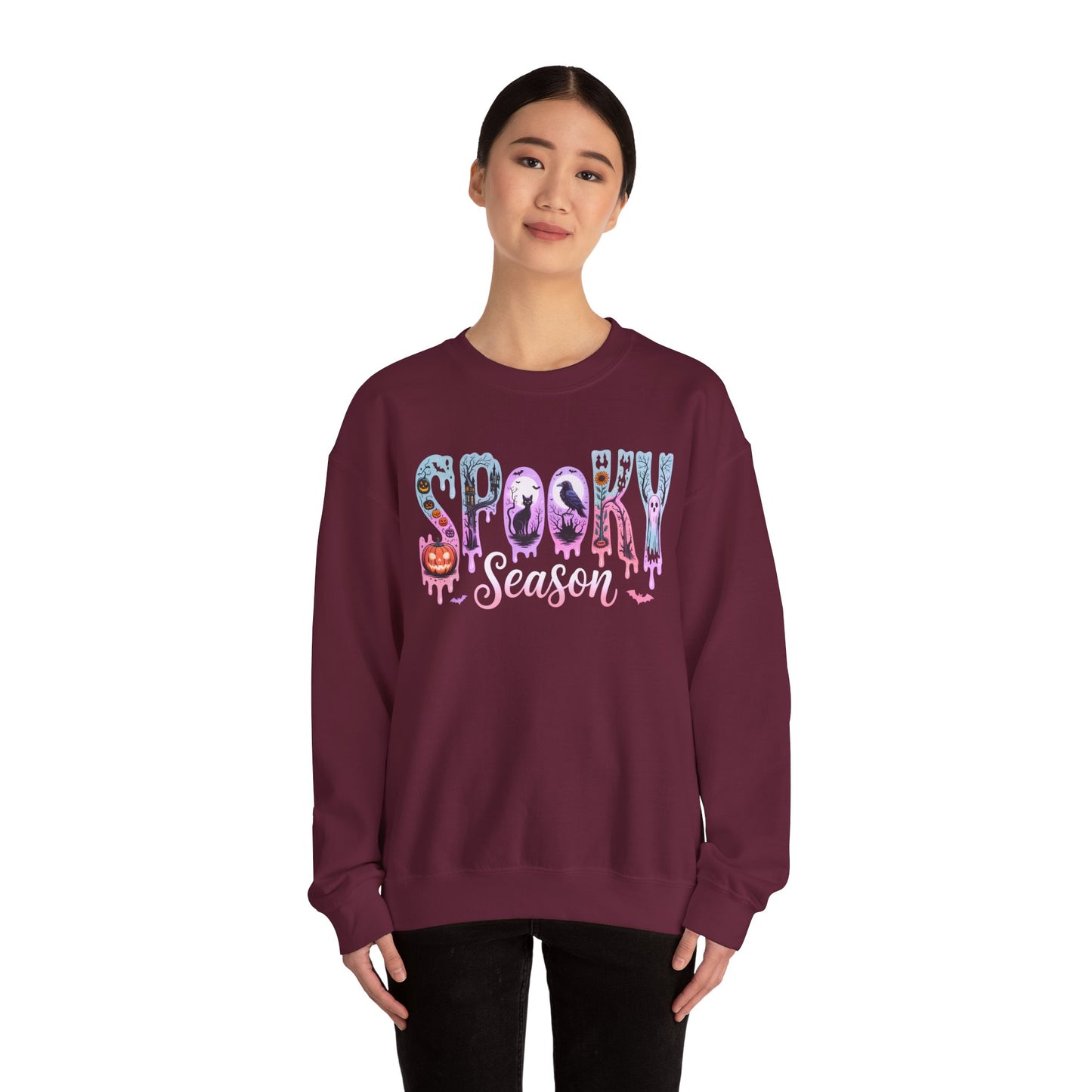 Spooky Season Crewneck Sweatshirt | Unisex Fall Fashion, Halloween Attire, Cozy Casual Wear, Gift for Halloween Lovers, Comfy Sweatshirt