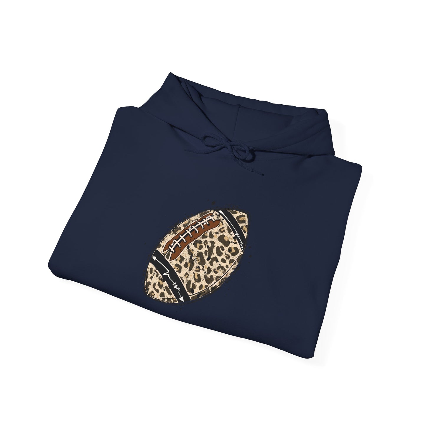 Leopard Print Football Hoodie, Cozy Sweatshirt for Game Days, Unisex Sportswear, Perfect Gift for Fans, Casual Wear, Football Season..