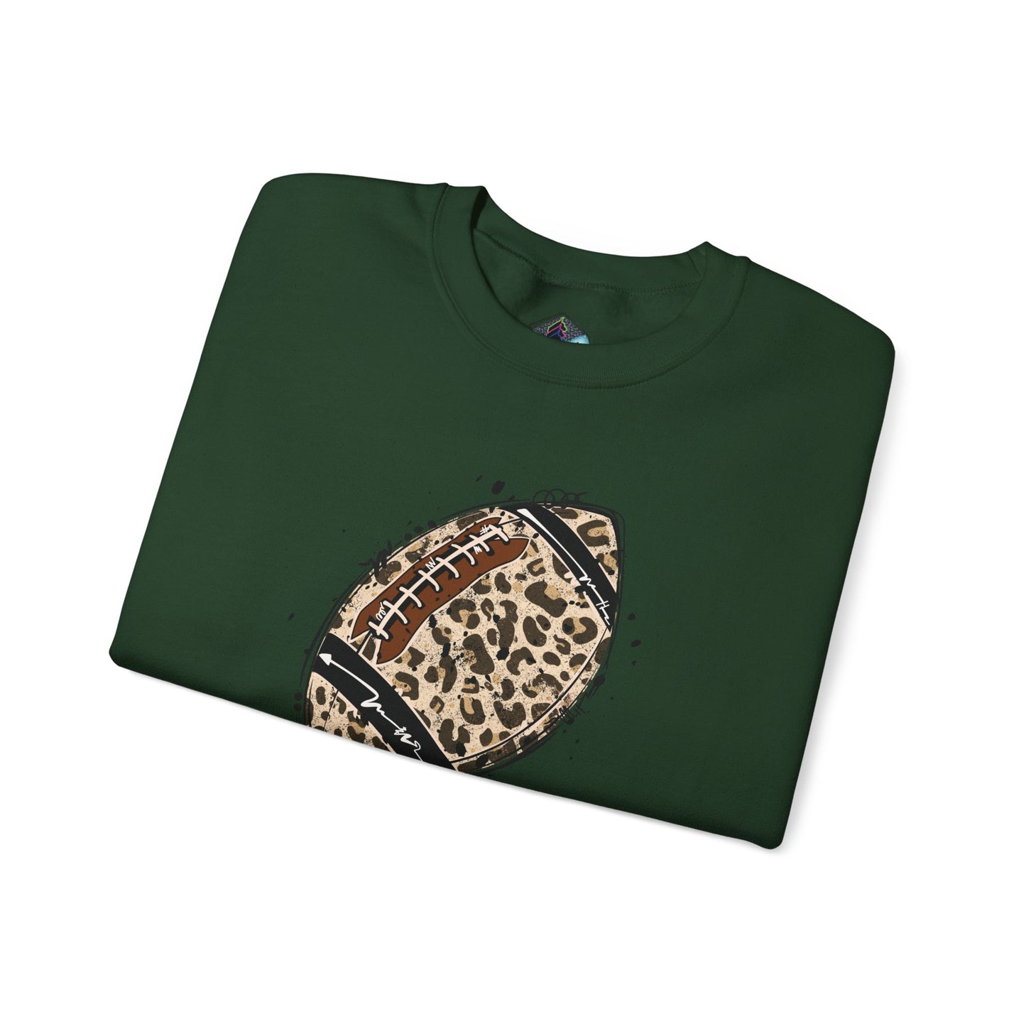 Leopard Football without Designs on Sleeves Unisex Crewneck Sweatshirt | Cozy Sports Apparel, Fall Fashion, Game Day Outfit, Gift for Sports Fans, Sweatshirt for